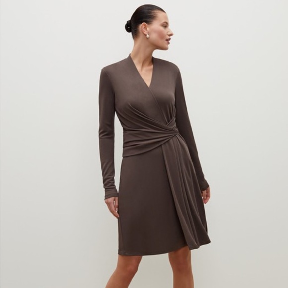 M.M. LAFLEUR The Morgan Knit Draping Dress in Mushroom color - Picture 1 of 5